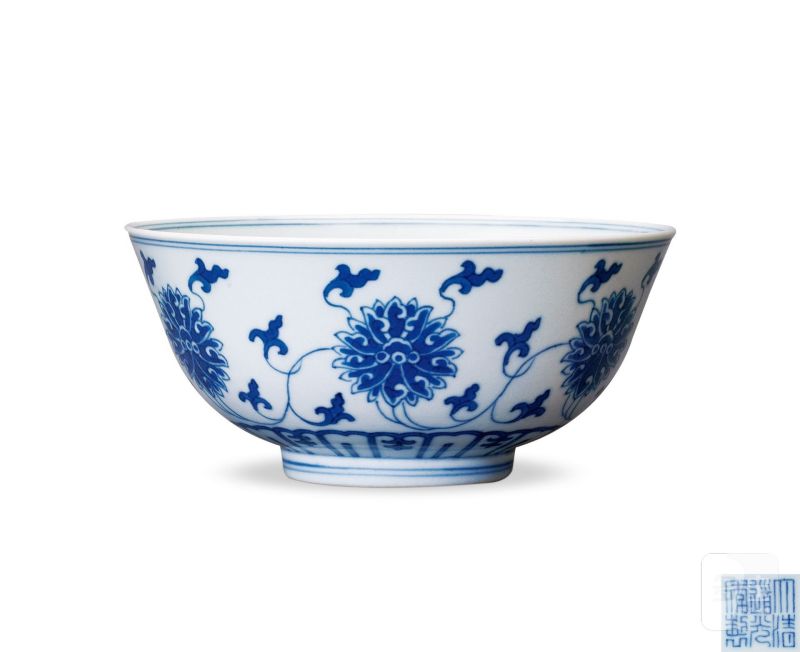    清道光 青花缠枝莲纹碗 - 图1